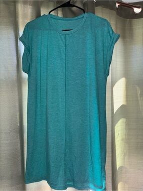 SHEIN Teal Short Sleeve Tunic Dress